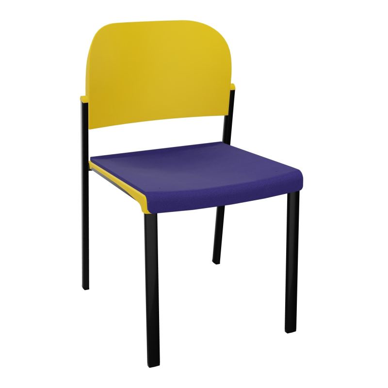 ROMY CHAISE 4P FIXES ASSISE TISSU DOSSIER POLYPRO SANS ACCOUDOIRS  A3 SG PW
