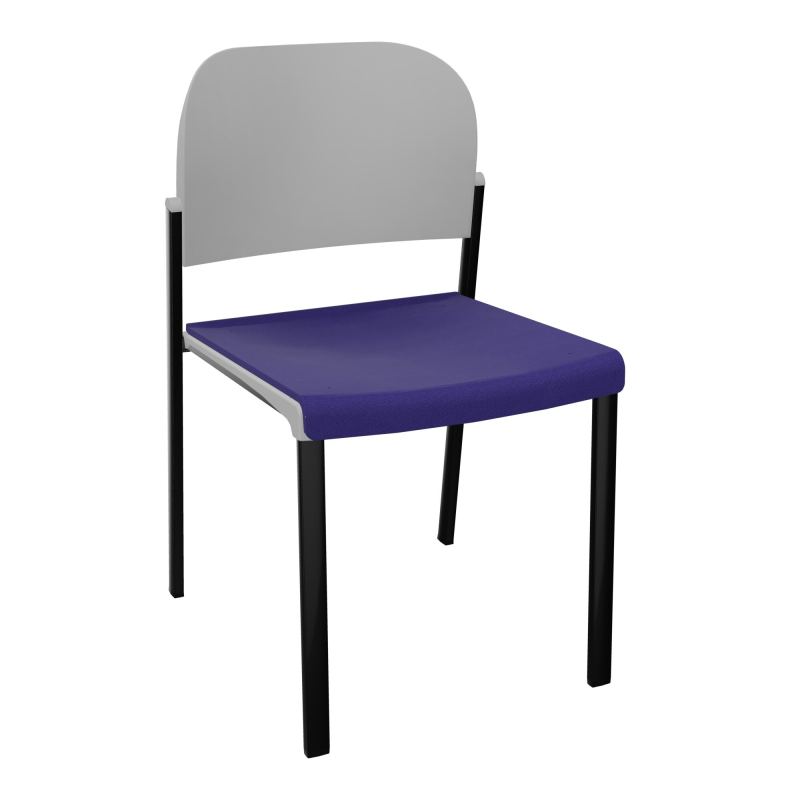 ROMY CHAISE 4P FIXES ASSISE TISSU DOSSIER POLYPRO SANS ACCOUDOIRS  A3 SG PX