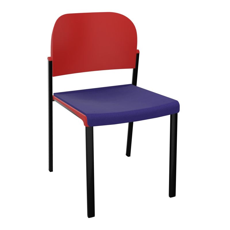 ROMY CHAISE 4P FIXES ASSISE TISSU DOSSIER POLYPRO SANS ACCOUDOIRS  A3 SG PZ
