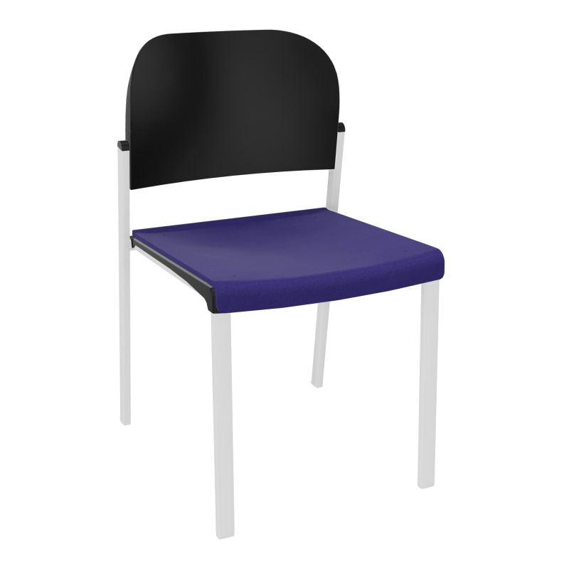 ROMY CHAISE 4P FIXES ASSISE TISSU DOSSIER POLYPRO SANS ACCOUDOIRS  A3 SP PU