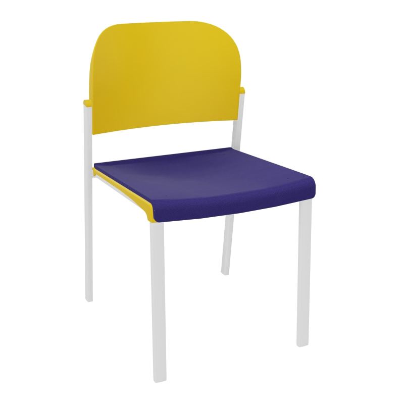 ROMY CHAISE 4P FIXES ASSISE TISSU DOSSIER POLYPRO SANS ACCOUDOIRS  A3 SP PW