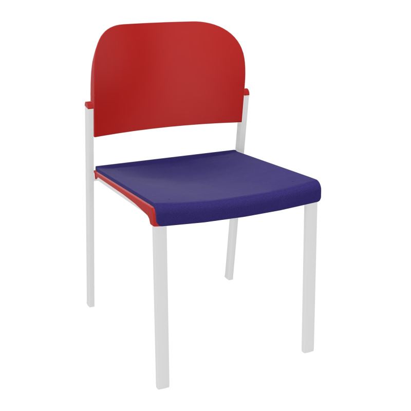 ROMY CHAISE 4P FIXES ASSISE TISSU DOSSIER POLYPRO SANS ACCOUDOIRS  A3 SP PZ