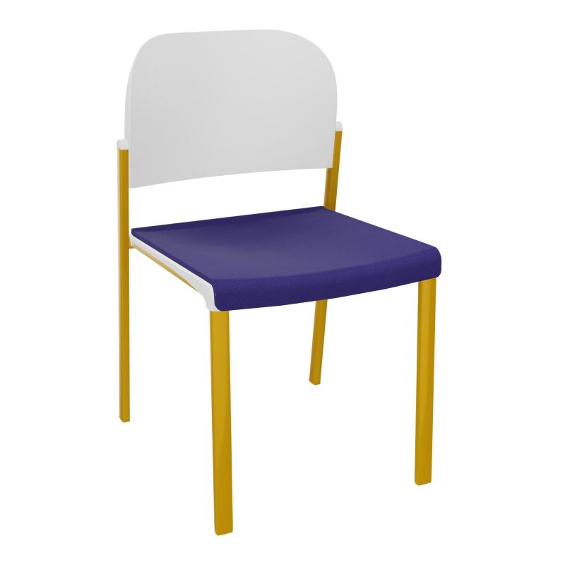 ROMY CHAISE 4P FIXES ASSISE TISSU DOSSIER POLYPRO SANS ACCOUDOIRS  A3 SX PT