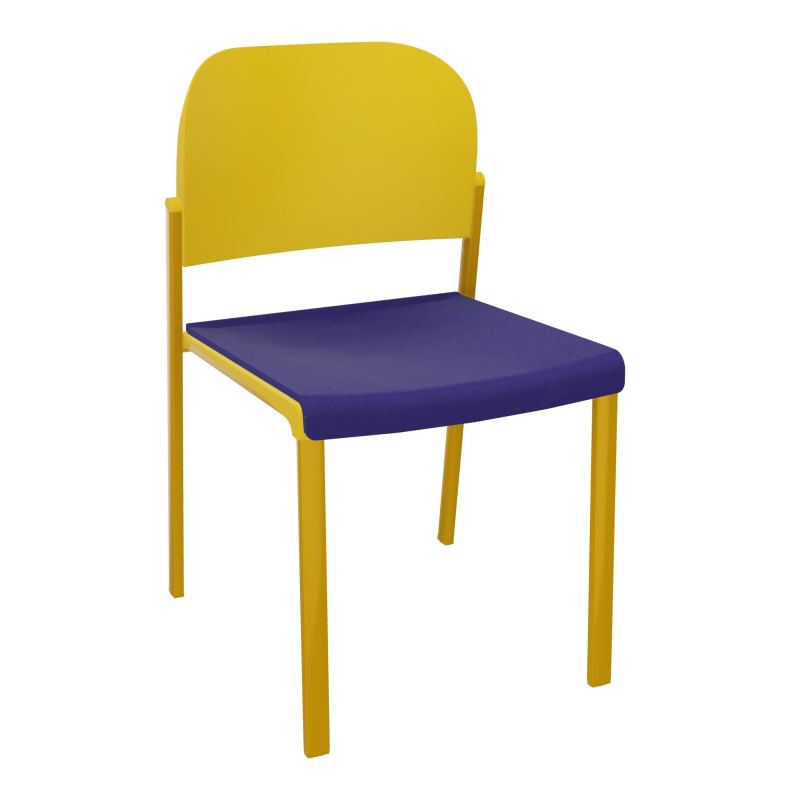 ROMY CHAISE 4P FIXES ASSISE TISSU DOSSIER POLYPRO SANS ACCOUDOIRS  A3 SX PW