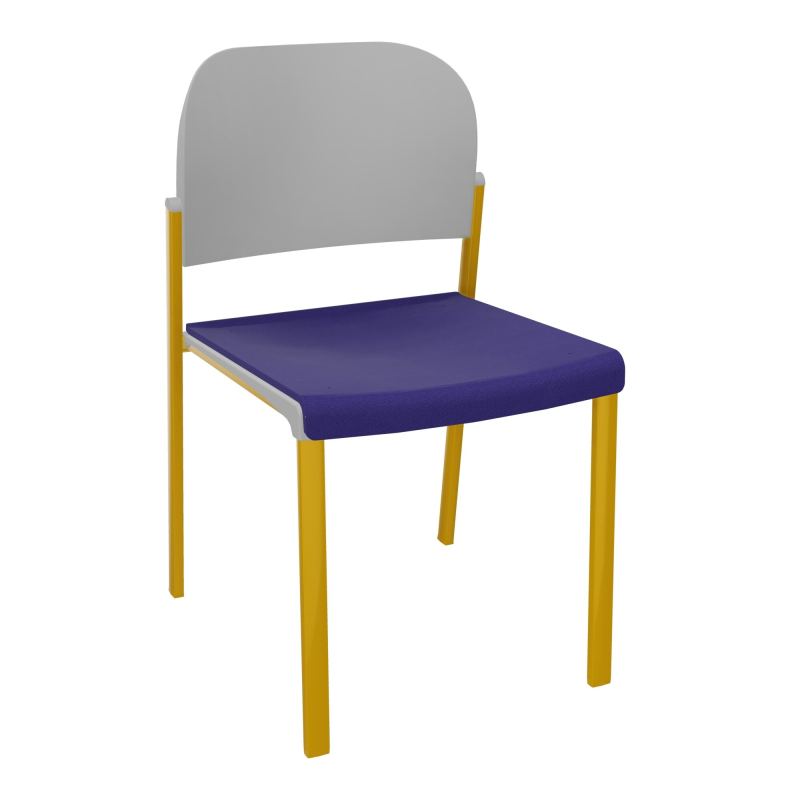 ROMY CHAISE 4P FIXES ASSISE TISSU DOSSIER POLYPRO SANS ACCOUDOIRS  A3 SX PX