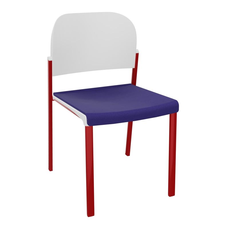 ROMY CHAISE 4P FIXES ASSISE TISSU DOSSIER POLYPRO SANS ACCOUDOIRS  A3 ZY PT