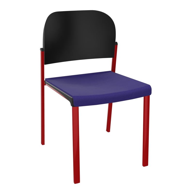 ROMY CHAISE 4P FIXES ASSISE TISSU DOSSIER POLYPRO SANS ACCOUDOIRS  A3 ZY PU