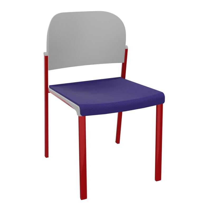 ROMY CHAISE 4P FIXES ASSISE TISSU DOSSIER POLYPRO SANS ACCOUDOIRS  A3 ZY PX