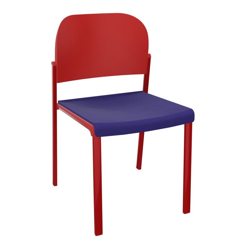 ROMY CHAISE 4P FIXES ASSISE TISSU DOSSIER POLYPRO SANS ACCOUDOIRS  A3 ZY PZ