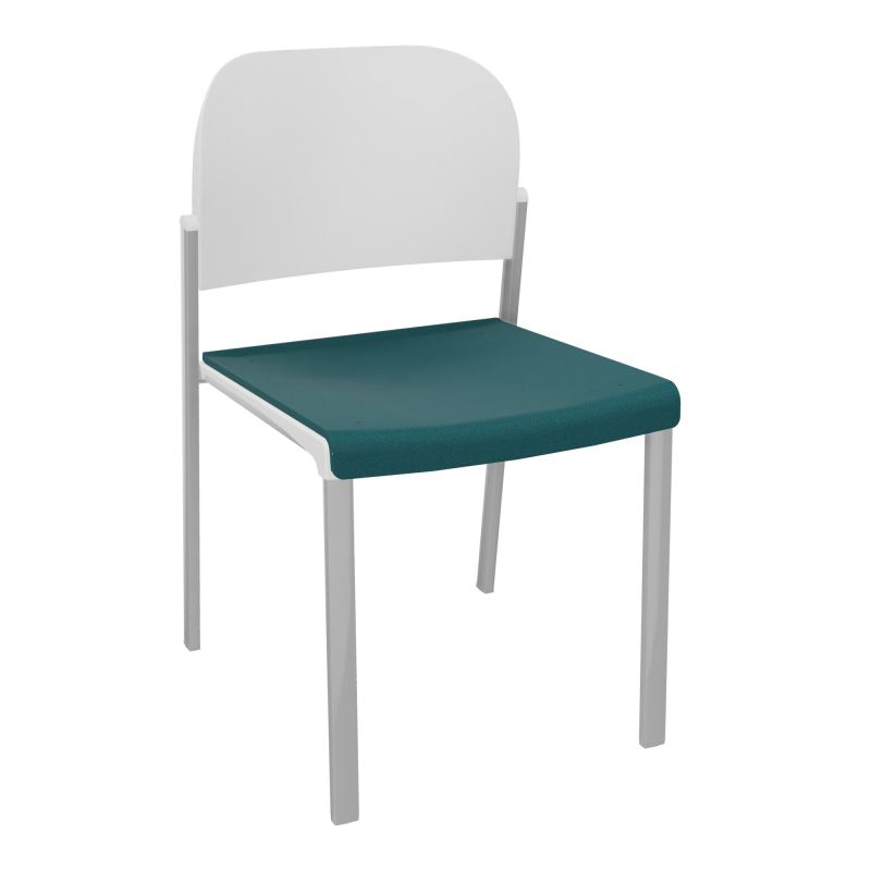 ROMY CHAISE 4P FIXES ASSISE TISSU DOSSIER POLYPRO SANS ACCOUDOIRS  A4 SB PT