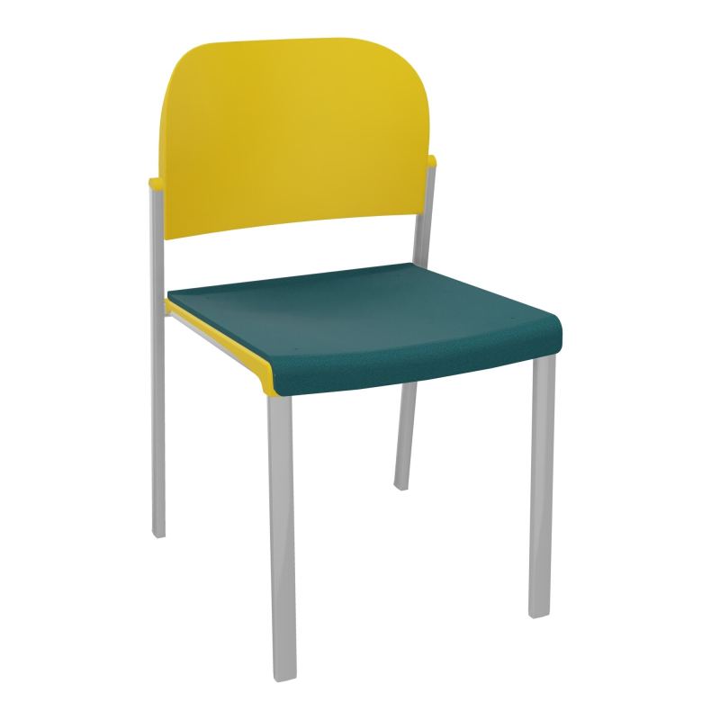 ROMY CHAISE 4P FIXES ASSISE TISSU DOSSIER POLYPRO SANS ACCOUDOIRS  A4 SB PW