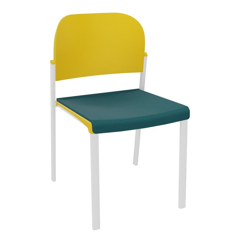 ROMY CHAISE 4P FIXES ASSISE TISSU DOSSIER POLYPRO SANS ACCOUDOIRS  A4 SP PW