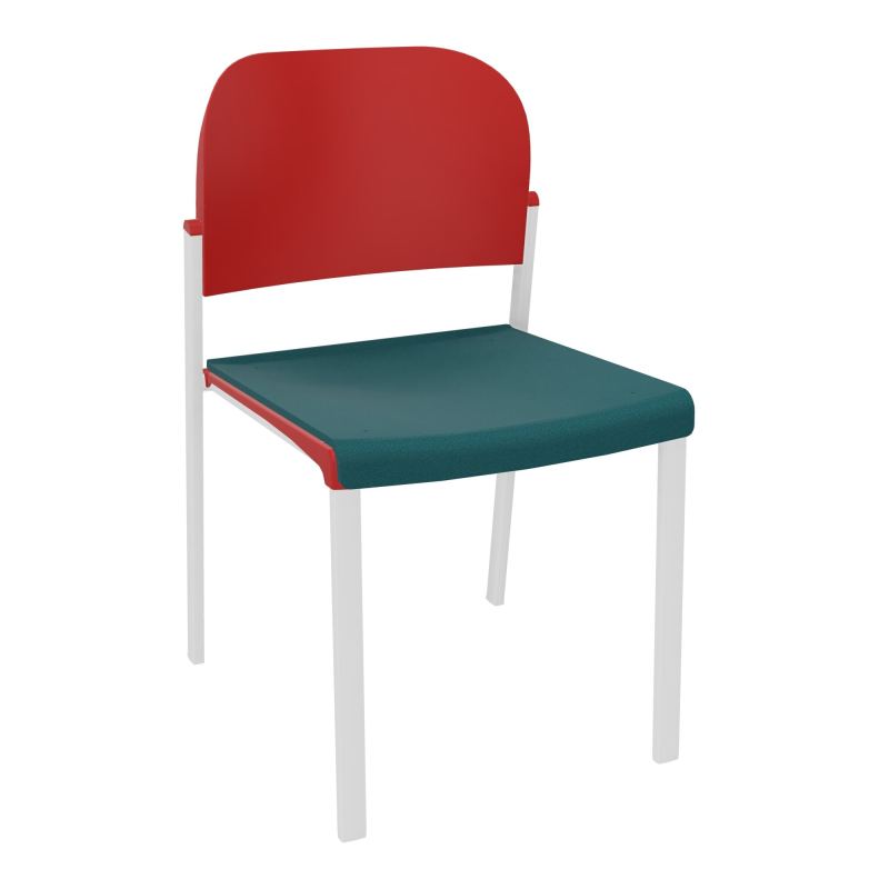 ROMY CHAISE 4P FIXES ASSISE TISSU DOSSIER POLYPRO SANS ACCOUDOIRS  A4 SP PZ