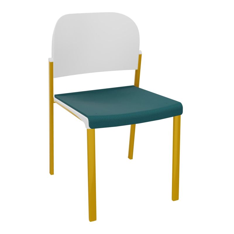 ROMY CHAISE 4P FIXES ASSISE TISSU DOSSIER POLYPRO SANS ACCOUDOIRS  A4 SX PT