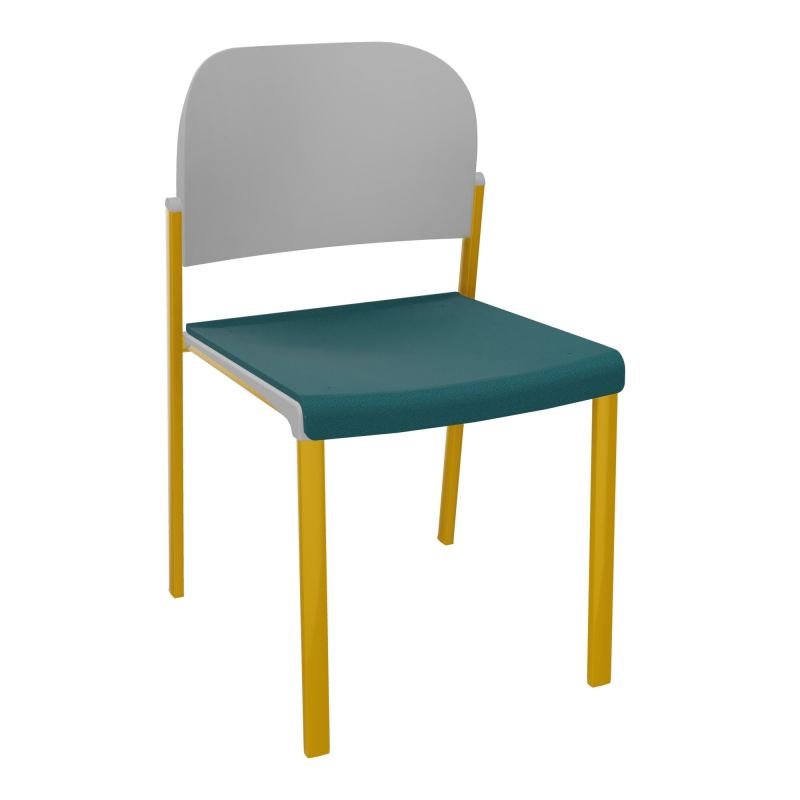 ROMY CHAISE 4P FIXES ASSISE TISSU DOSSIER POLYPRO SANS ACCOUDOIRS  A4 SX PX