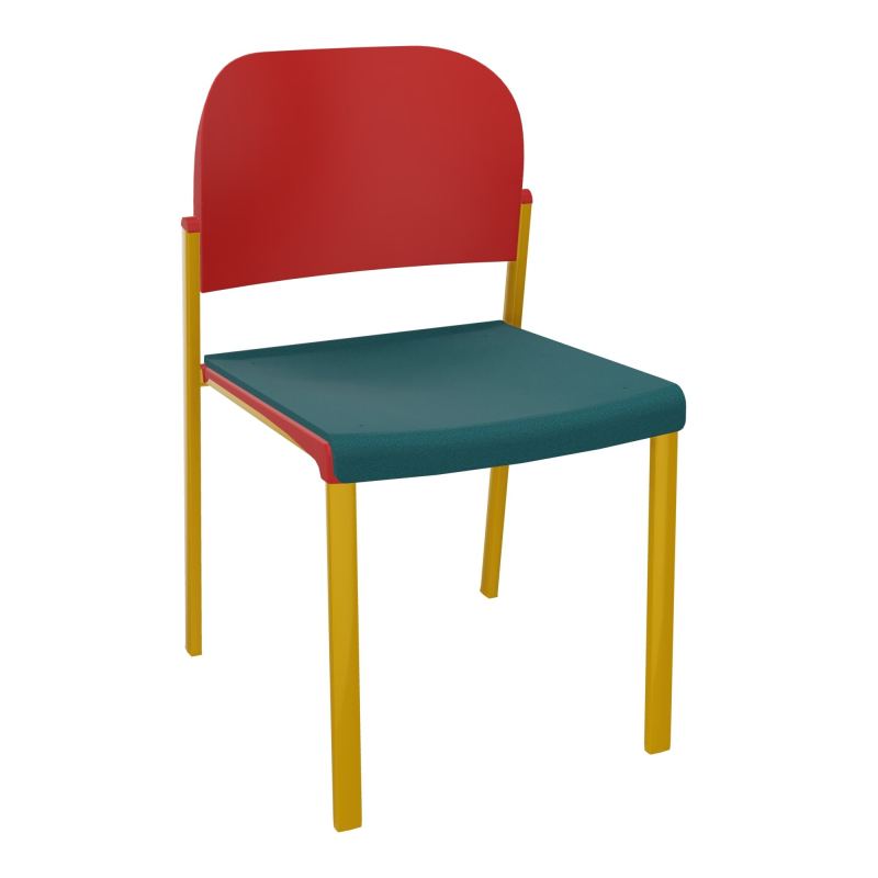 ROMY CHAISE 4P FIXES ASSISE TISSU DOSSIER POLYPRO SANS ACCOUDOIRS  A4 SX PZ