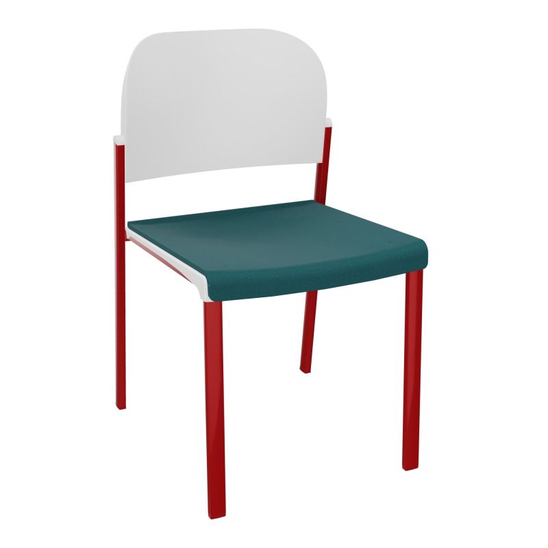 ROMY CHAISE 4P FIXES ASSISE TISSU DOSSIER POLYPRO SANS ACCOUDOIRS  A4 ZY PT