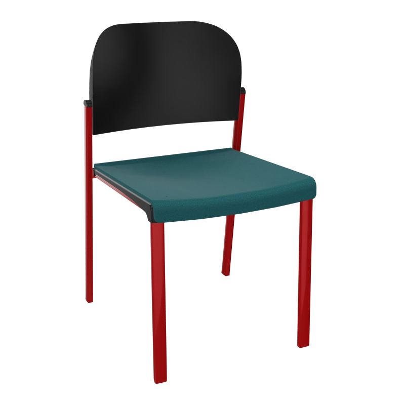 ROMY CHAISE 4P FIXES ASSISE TISSU DOSSIER POLYPRO SANS ACCOUDOIRS  A4 ZY PU