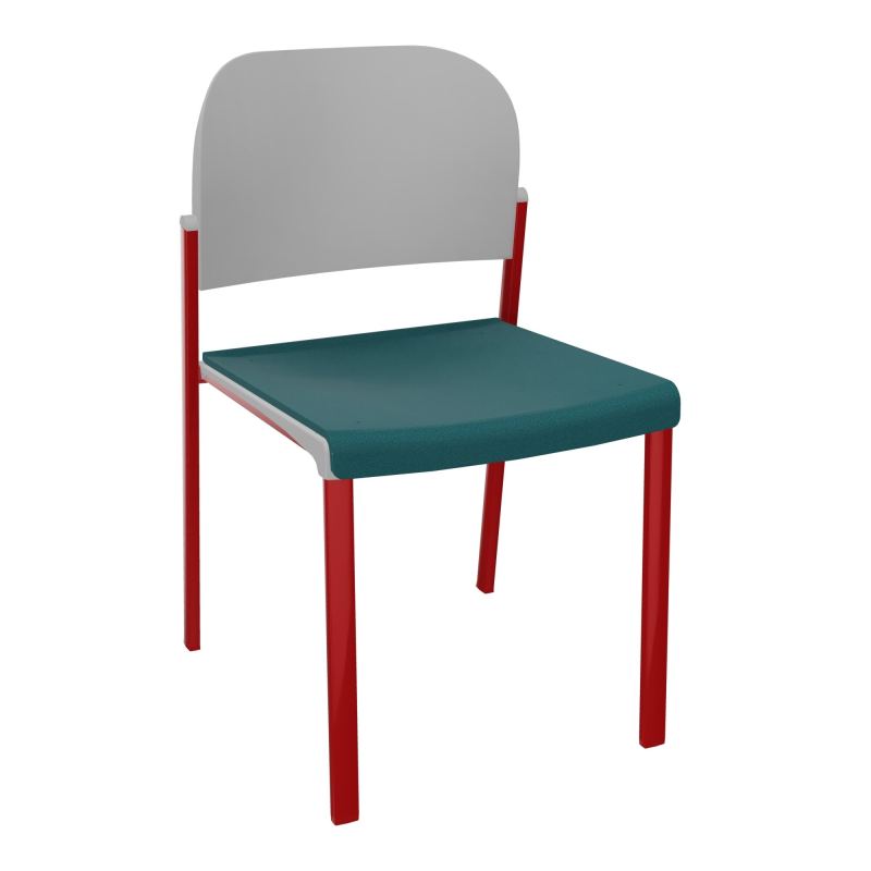 ROMY CHAISE 4P FIXES ASSISE TISSU DOSSIER POLYPRO SANS ACCOUDOIRS  A4 ZY PX