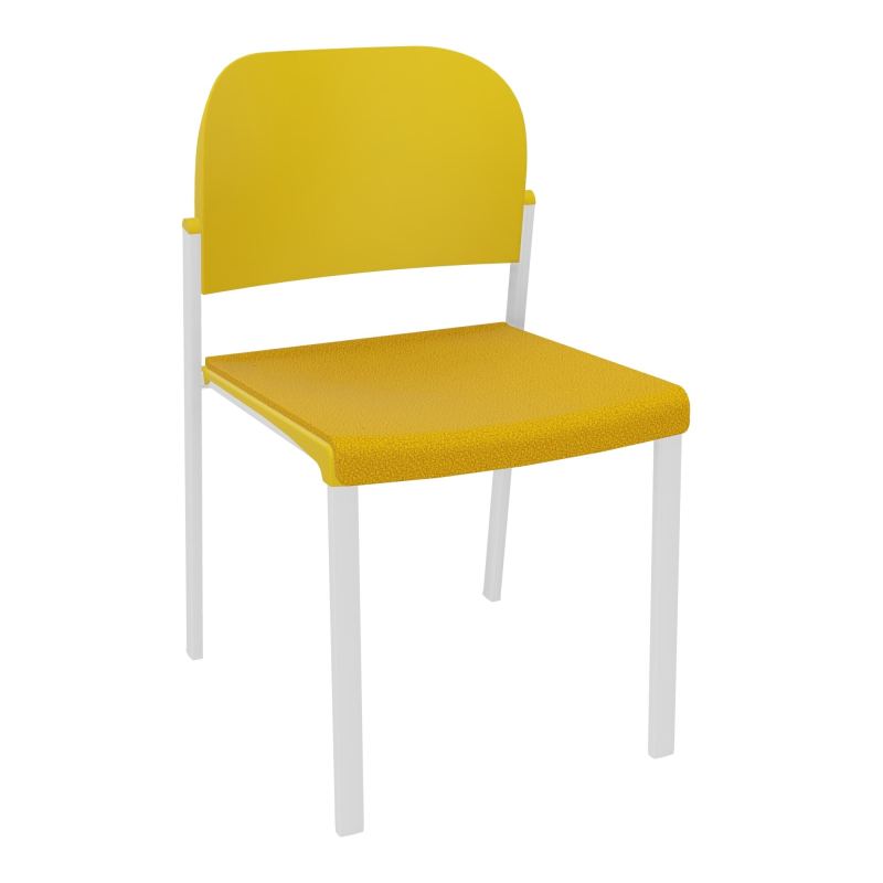 ROMY CHAISE 4P FIXES ASSISE TISSU DOSSIER POLYPRO SANS ACCOUDOIRS  A5 SP PW