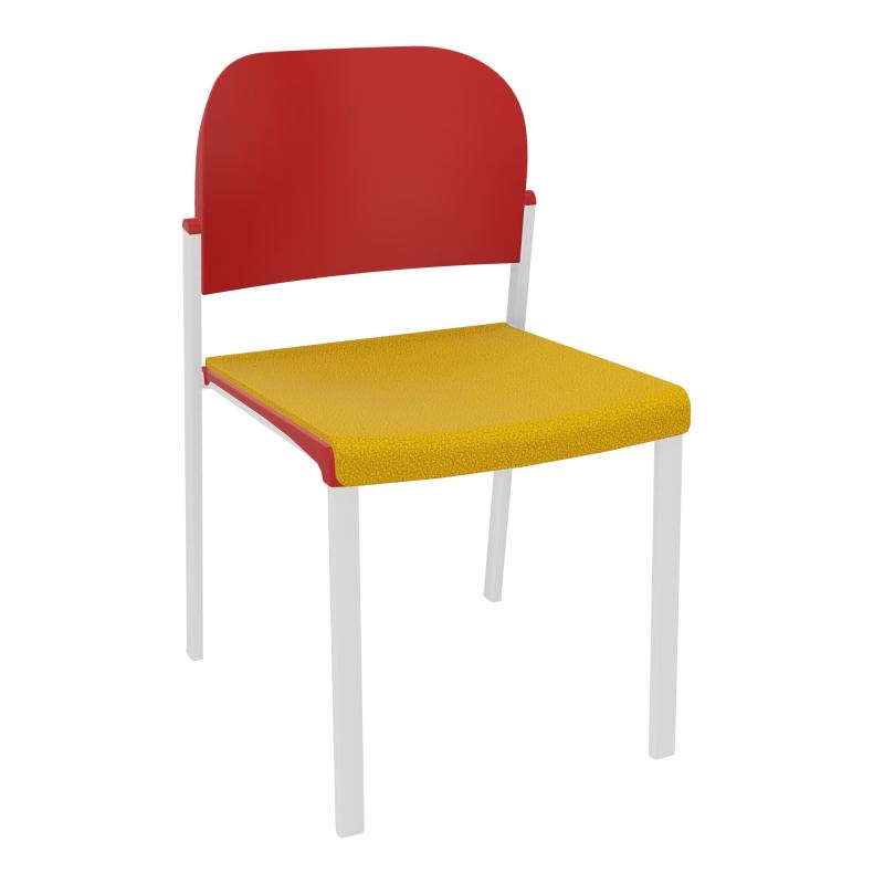 ROMY CHAISE 4P FIXES ASSISE TISSU DOSSIER POLYPRO SANS ACCOUDOIRS  A5 SP PZ