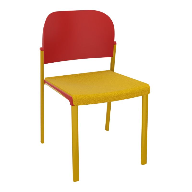 ROMY CHAISE 4P FIXES ASSISE TISSU DOSSIER POLYPRO SANS ACCOUDOIRS  A5 SX PZ