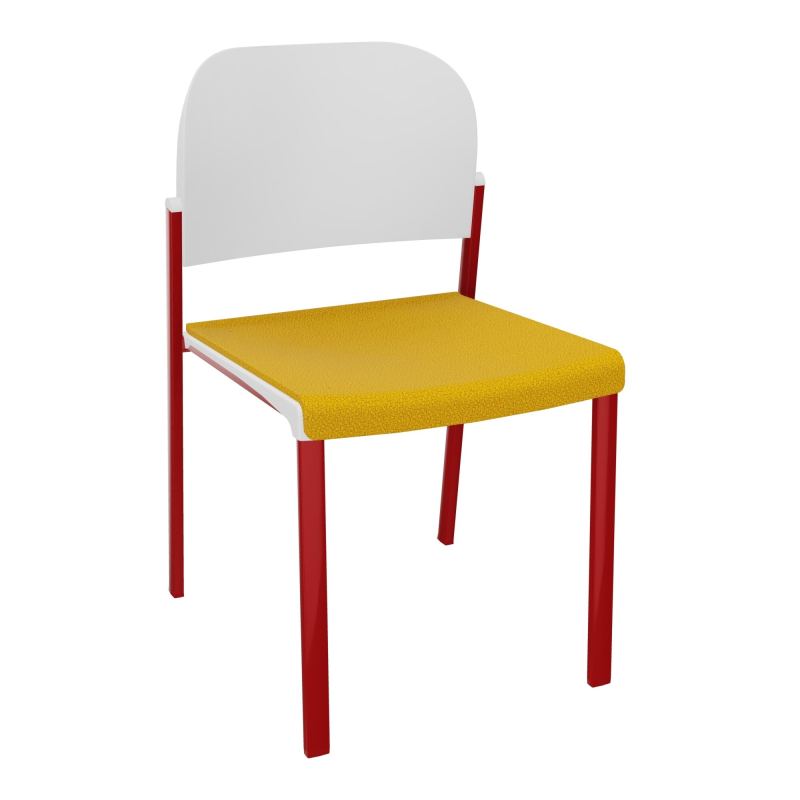ROMY CHAISE 4P FIXES ASSISE TISSU DOSSIER POLYPRO SANS ACCOUDOIRS  A5 ZY PT