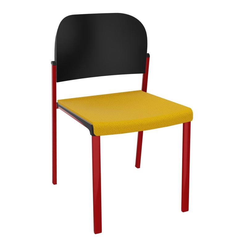 ROMY CHAISE 4P FIXES ASSISE TISSU DOSSIER POLYPRO SANS ACCOUDOIRS  A5 ZY PU