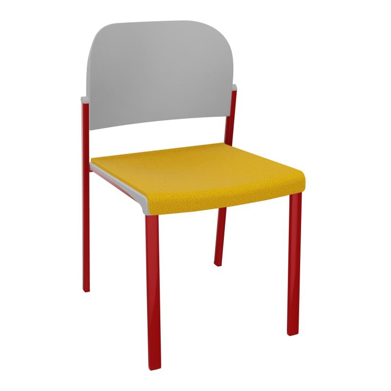 ROMY CHAISE 4P FIXES ASSISE TISSU DOSSIER POLYPRO SANS ACCOUDOIRS  A5 ZY PX