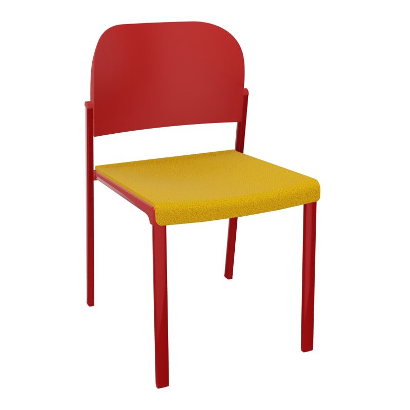 ROMY CHAISE 4P FIXES ASSISE TISSU DOSSIER POLYPRO SANS ACCOUDOIRS  A5 ZY PZ