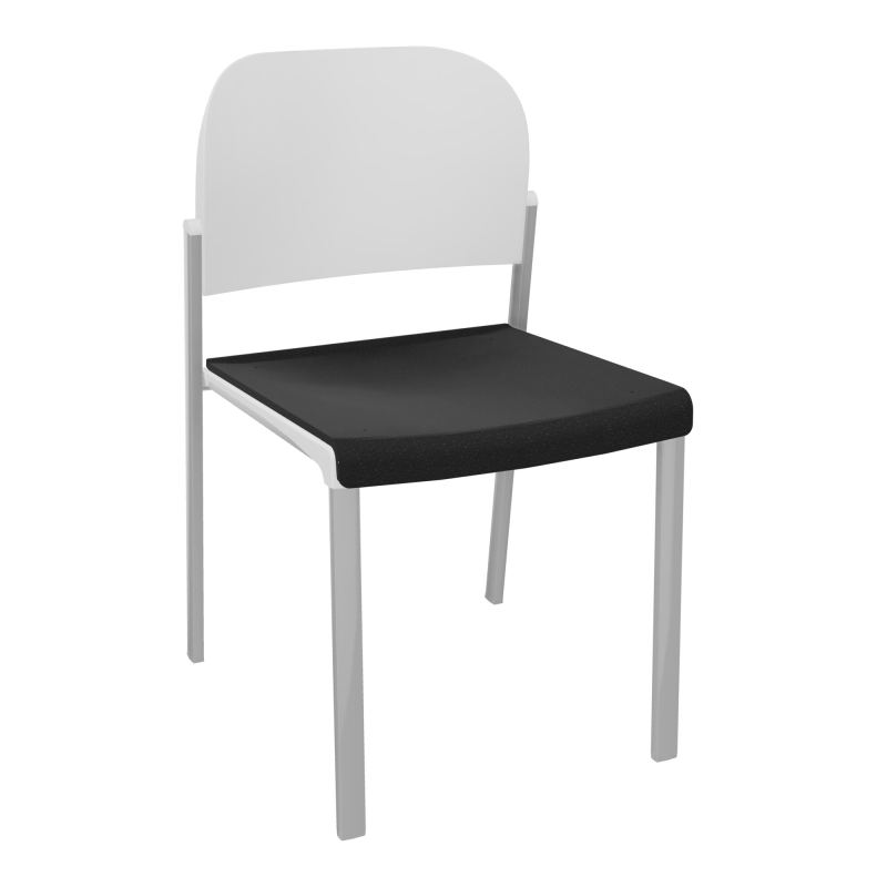 ROMY CHAISE 4P FIXES ASSISE TISSU DOSSIER POLYPRO SANS ACCOUDOIRS  A6 SB PT