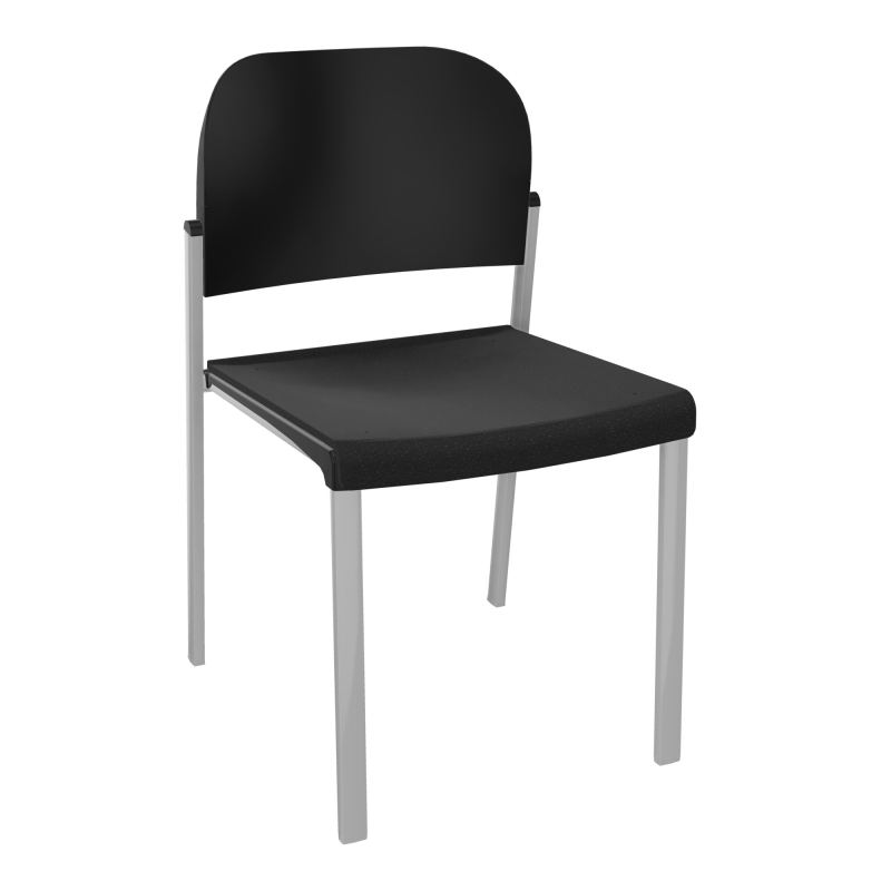 ROMY CHAISE 4P FIXES ASSISE TISSU DOSSIER POLYPRO SANS ACCOUDOIRS  A6 SB PU