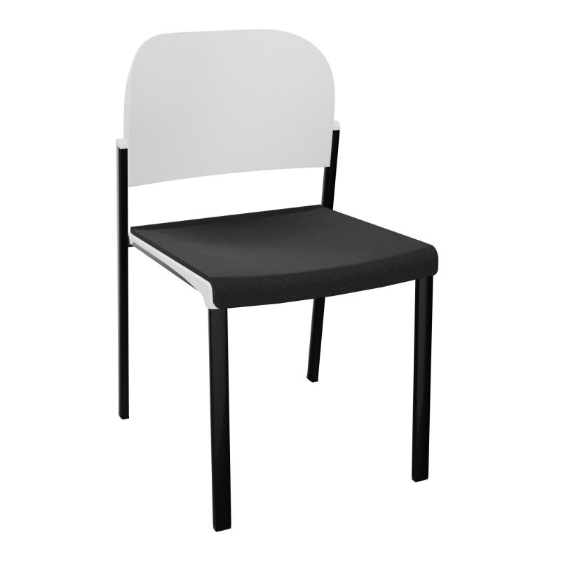 ROMY CHAISE 4P FIXES ASSISE TISSU DOSSIER POLYPRO SANS ACCOUDOIRS  A6 SG PT