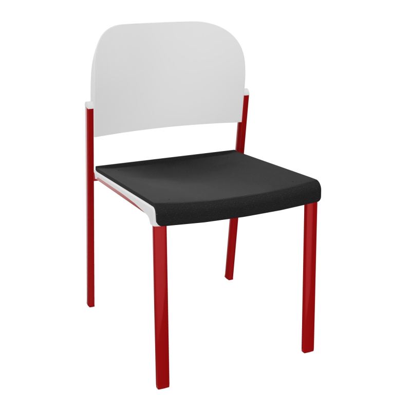ROMY CHAISE 4P FIXES ASSISE TISSU DOSSIER POLYPRO SANS ACCOUDOIRS  A6 ZY PT