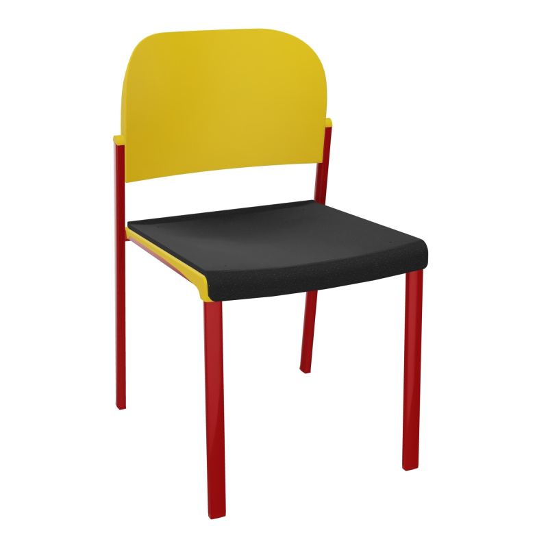 ROMY CHAISE 4P FIXES ASSISE TISSU DOSSIER POLYPRO SANS ACCOUDOIRS  A6 ZY PW