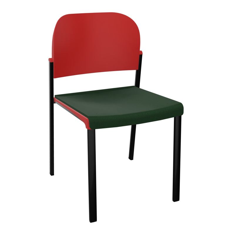 ROMY CHAISE 4P FIXES ASSISE TISSU DOSSIER POLYPRO SANS ACCOUDOIRS  A9 SG PZ