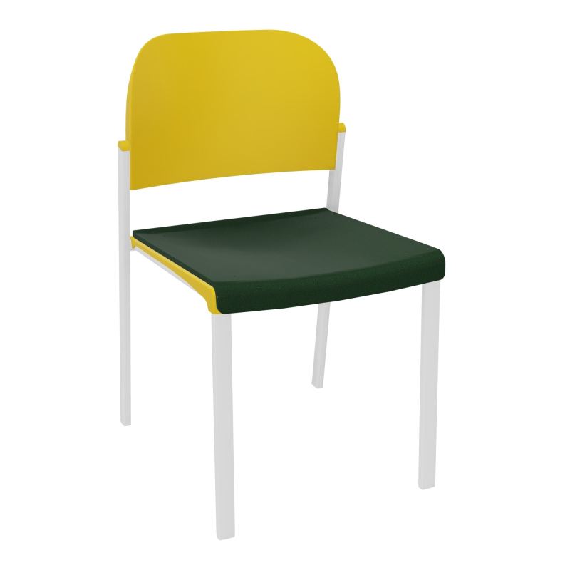 ROMY CHAISE 4P FIXES ASSISE TISSU DOSSIER POLYPRO SANS ACCOUDOIRS  A9 SP PW