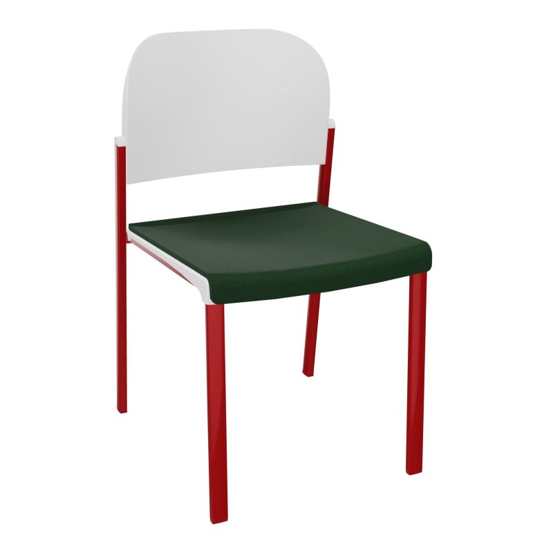 ROMY CHAISE 4P FIXES ASSISE TISSU DOSSIER POLYPRO SANS ACCOUDOIRS  A9 ZY PT