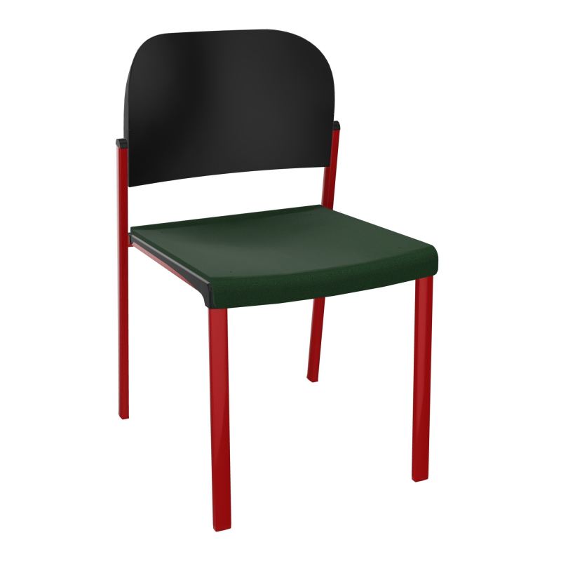 ROMY CHAISE 4P FIXES ASSISE TISSU DOSSIER POLYPRO SANS ACCOUDOIRS  A9 ZY PU