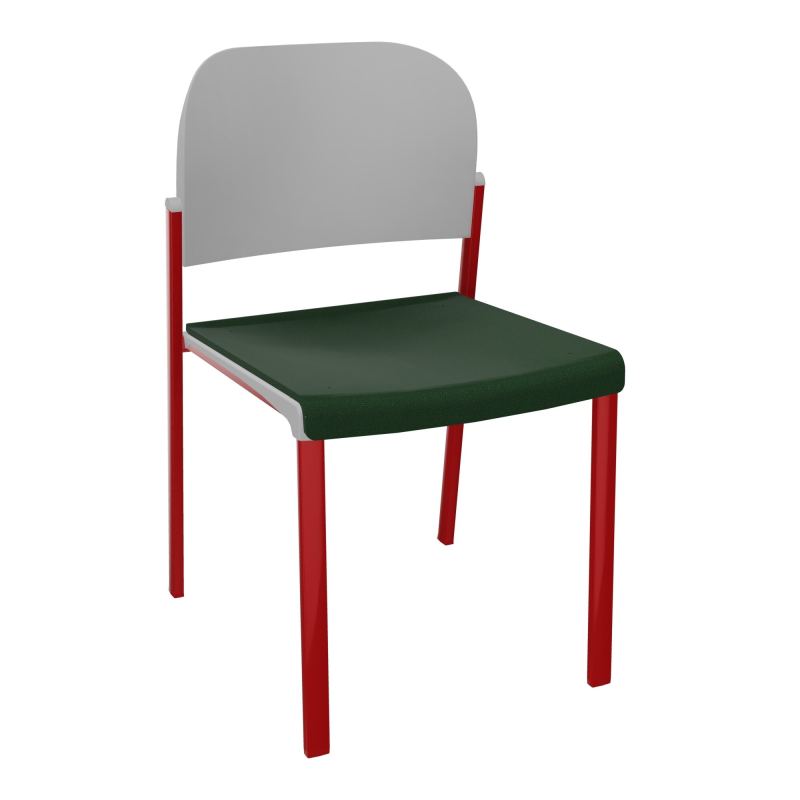 ROMY CHAISE 4P FIXES ASSISE TISSU DOSSIER POLYPRO SANS ACCOUDOIRS  A9 ZY PX