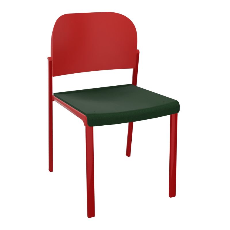 ROMY CHAISE 4P FIXES ASSISE TISSU DOSSIER POLYPRO SANS ACCOUDOIRS  A9 ZY PZ