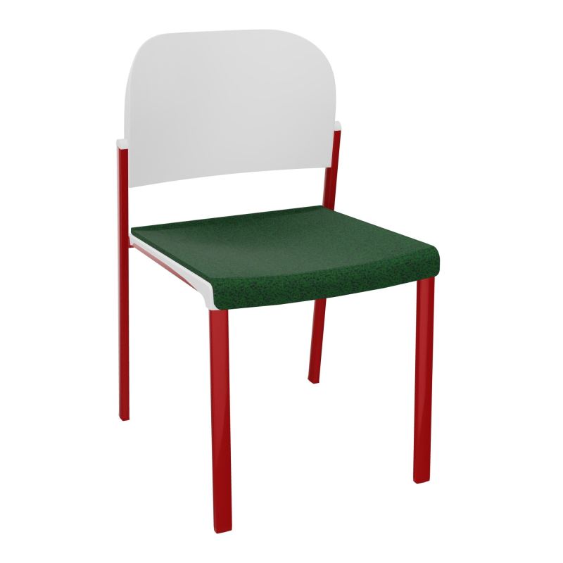 ROMY CHAISE 4P FIXES ASSISE TISSU DOSSIER POLYPRO SANS ACCOUDOIRS  B2 ZY PT