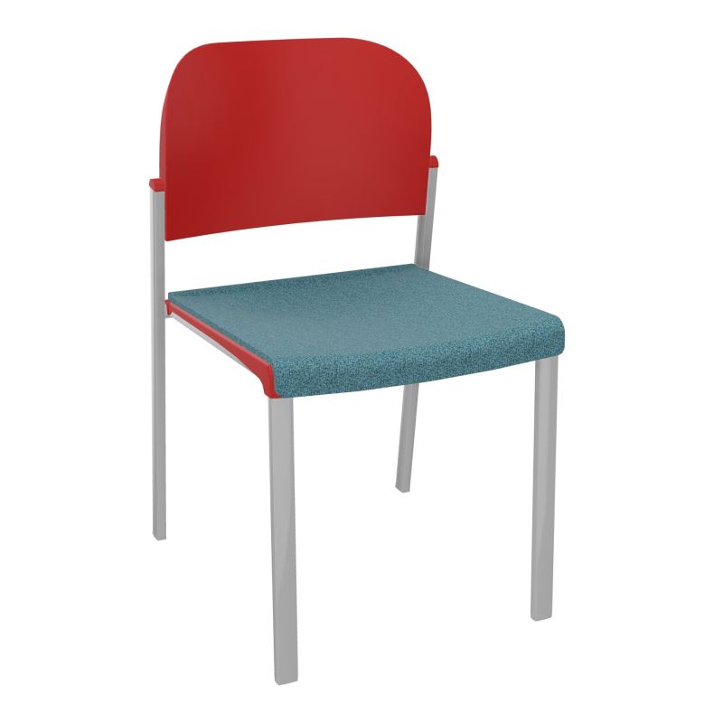 ROMY CHAISE 4P FIXES ASSISE TISSU DOSSIER POLYPRO SANS ACCOUDOIRS  B4 SB PZ