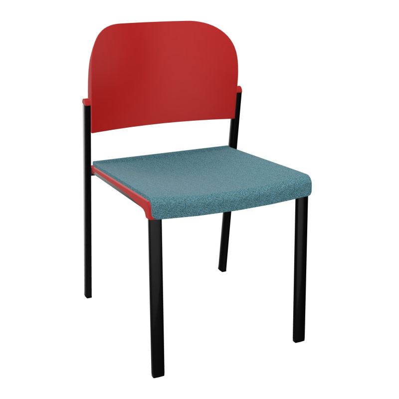 ROMY CHAISE 4P FIXES ASSISE TISSU DOSSIER POLYPRO SANS ACCOUDOIRS  B4 SG PZ