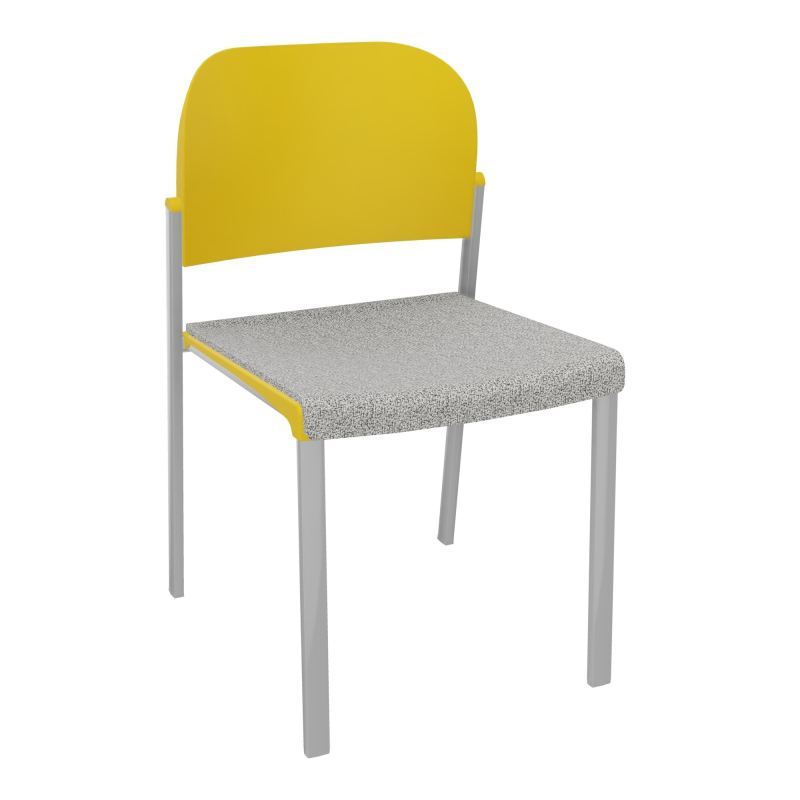 ROMY CHAISE 4P FIXES ASSISE TISSU DOSSIER POLYPRO SANS ACCOUDOIRS  B5 SB PW