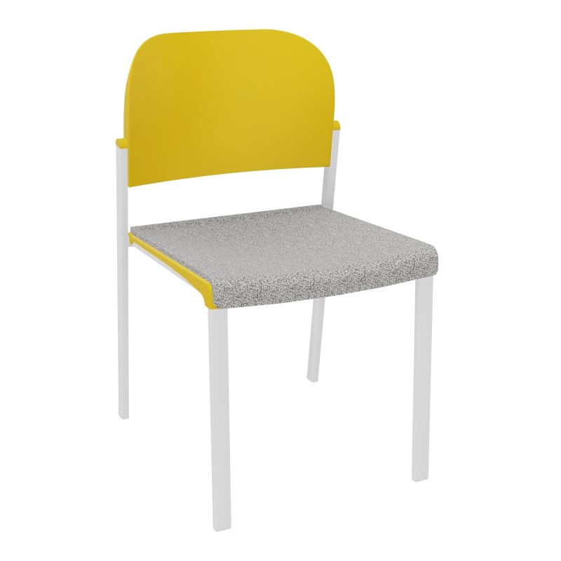 ROMY CHAISE 4P FIXES ASSISE TISSU DOSSIER POLYPRO SANS ACCOUDOIRS  B5 SP PW