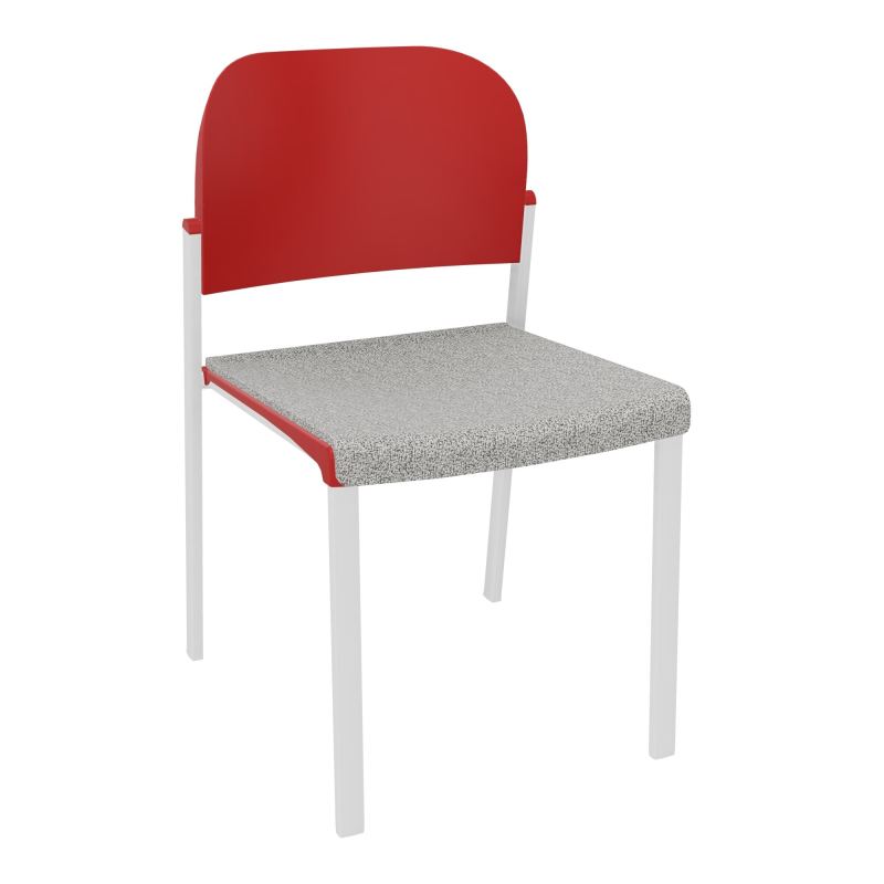 ROMY CHAISE 4P FIXES ASSISE TISSU DOSSIER POLYPRO SANS ACCOUDOIRS  B5 SP PZ