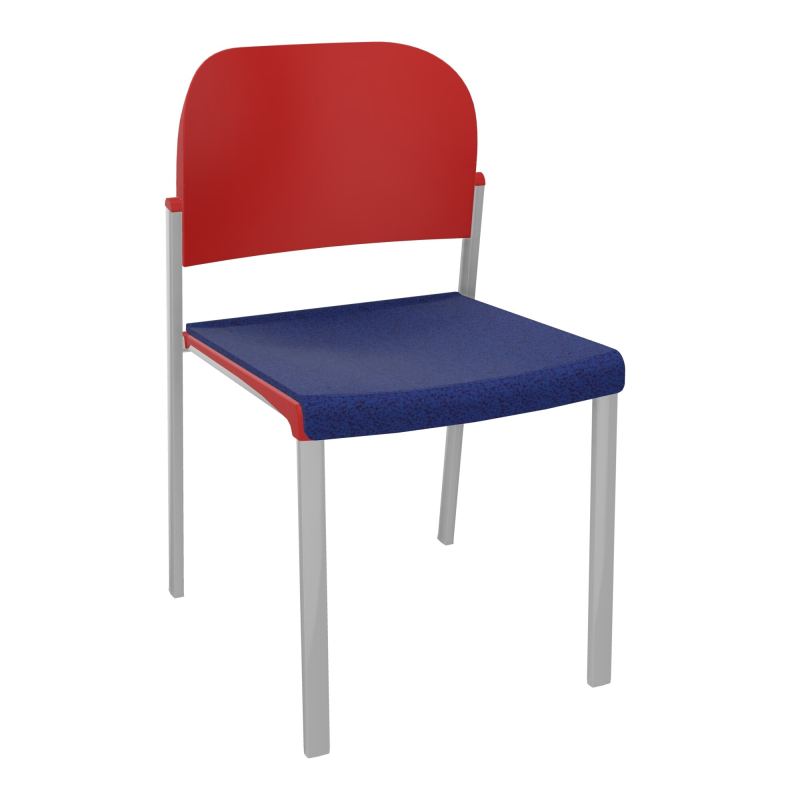ROMY CHAISE 4P FIXES ASSISE TISSU DOSSIER POLYPRO SANS ACCOUDOIRS  B6 SB PZ