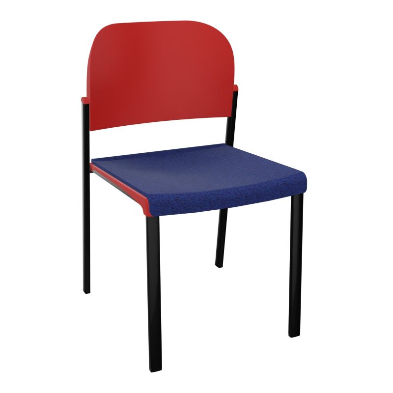 ROMY CHAISE 4P FIXES ASSISE TISSU DOSSIER POLYPRO SANS ACCOUDOIRS  B6 SG PZ