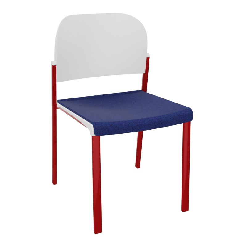ROMY CHAISE 4P FIXES ASSISE TISSU DOSSIER POLYPRO SANS ACCOUDOIRS  B6 ZY PT